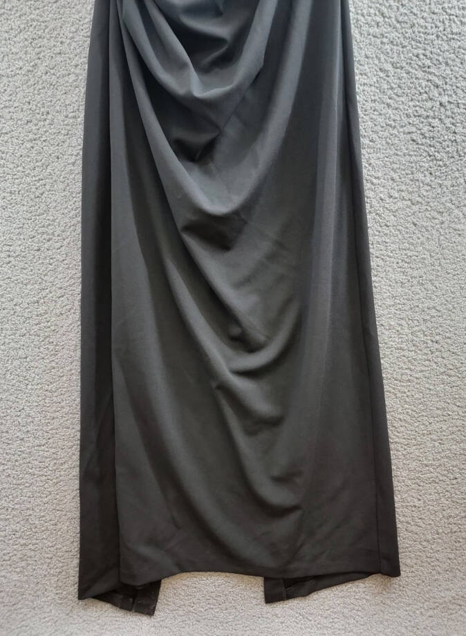 XSCAPE Plus Size Off-The-Shoulder Ruffle Evening Gown Women's 18W Black Back Zip
