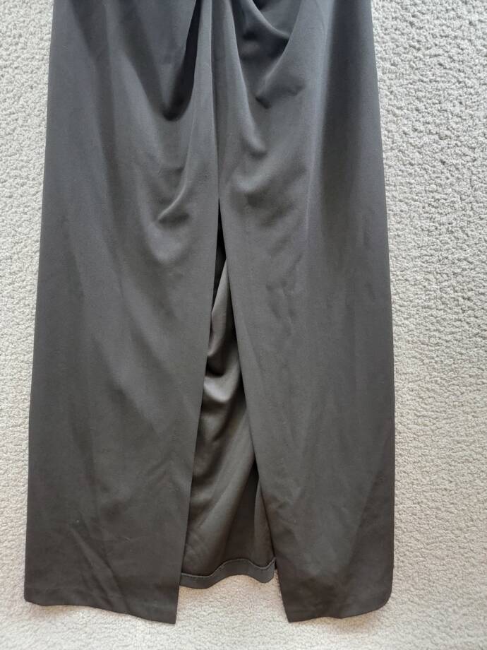 XSCAPE Plus Size Off-The-Shoulder Ruffle Evening Gown Women's 18W Black Back Zip