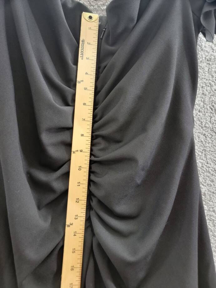XSCAPE Plus Size Off-The-Shoulder Ruffle Evening Gown Women's 18W Black Back Zip