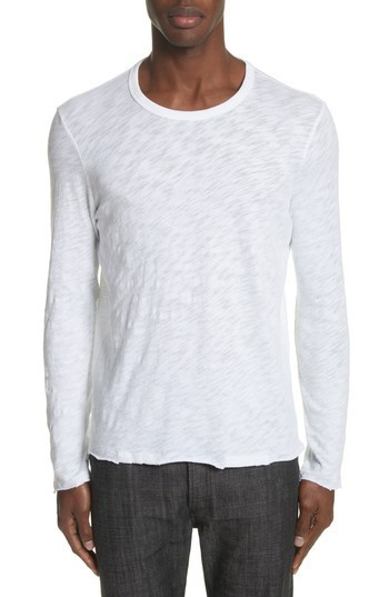 ATM Anthony Thomas Melillo Destroyed Slub-Knit Tee Men's XL White Heather L/S