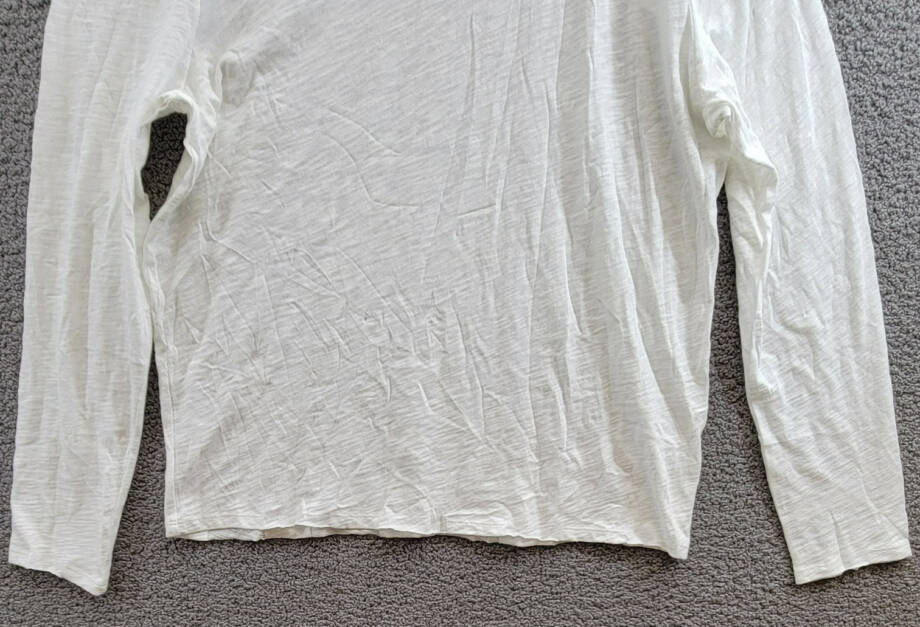 ATM Anthony Thomas Melillo Destroyed Slub-Knit Tee Men's XL White Heather L/S