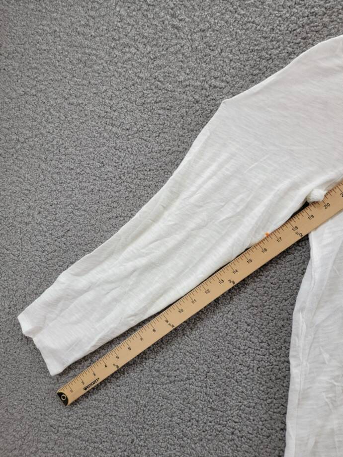 ATM Anthony Thomas Melillo Destroyed Slub-Knit Tee Men's XL White Heather L/S