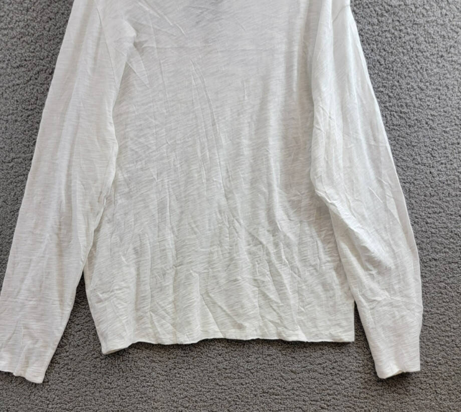 ATM Anthony Thomas Melillo Destroyed Slub-Knit Tee Men's XL White Heather L/S