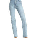 Good American Good Icon Embellished High Rise Straight Leg Jeans Women's 10/30
