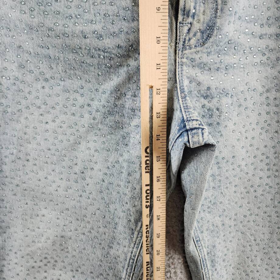 Good American Good Icon Embellished High Rise Straight Leg Jeans Women's 10/30