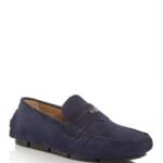 Versace Medusa Penny Loafers Men's 42.5/9.5US Blue Stitched Moc Toe Slip On