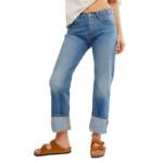 Free People Slim Shade Selvedge Jeans Women 27 True Blue Zip Fly Button Closure