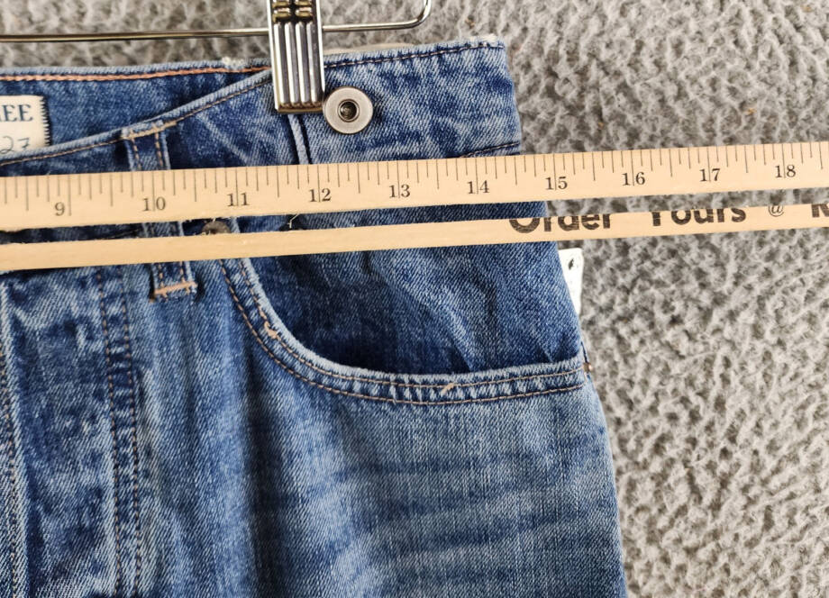 Free People Slim Shade Selvedge Jeans Women 27 True Blue Zip Fly Button Closure