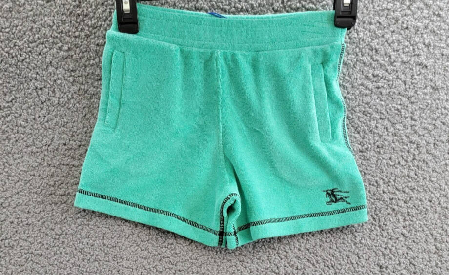 Burberry Equestrian Knight-Embroidered Toweling Shorts Baby Girls Jade 4Y