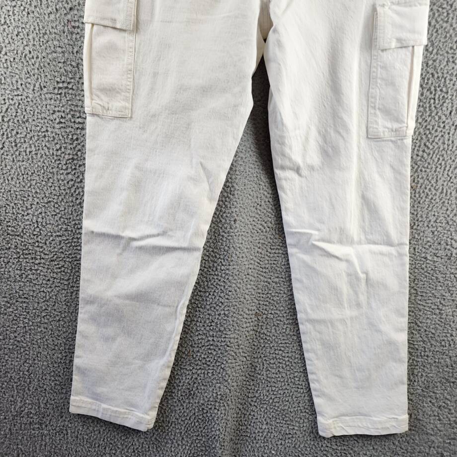 REBECCA MINKOFF Relaxed Cargo Pants Women's 30 Alabaster Button Zip Closure