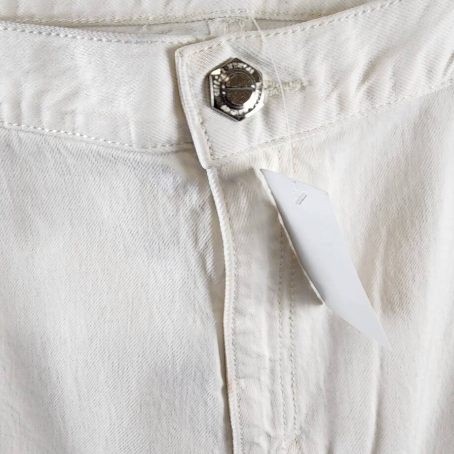 REBECCA MINKOFF Relaxed Cargo Pants Women's 30 Alabaster Button Zip Closure