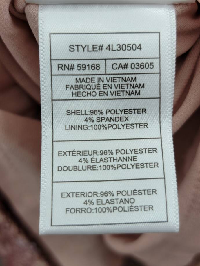 Karen Kane Side Shirred Sequin Top Women XS Pink Round Neck Long Sleeve Pullover