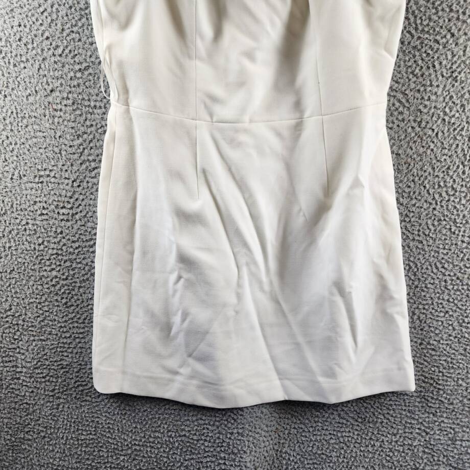 French Connection Whisper Ruffled Mini Dress Women's 10 Summer White Back Zip