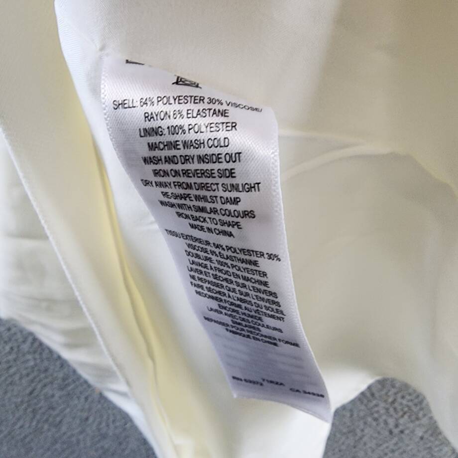 French Connection Whisper Ruffled Mini Dress Women's 10 Summer White Back Zip