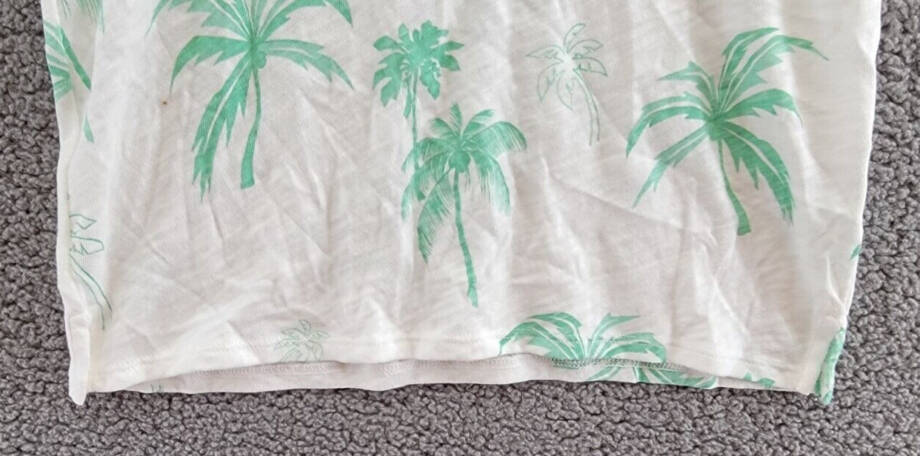 ATM Anthony Thomas Melillo Palm Print Crewneck T Shirt Womens XS White Green S/S