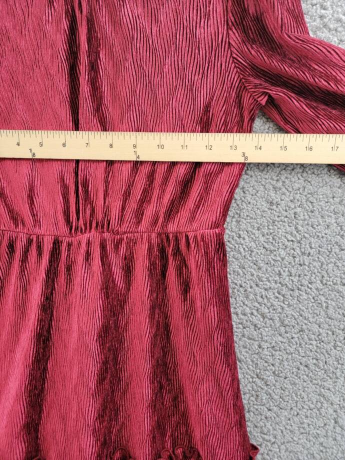 Rare Editions Long Sleeve Textured Velvet Tiered Dress Big Girls 8 Burgundy