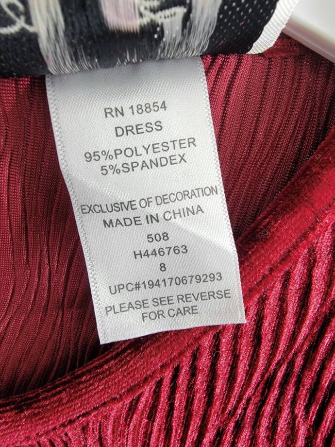 Rare Editions Long Sleeve Textured Velvet Tiered Dress Big Girls 8 Burgundy