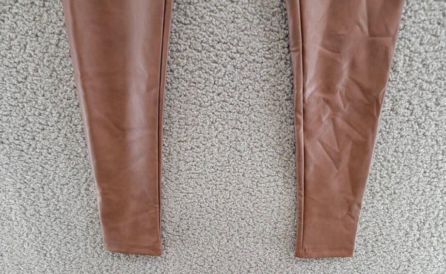 Aqua Faux Leather High Waist Leggings Women's XS Walnut Elastic Waist Pull On