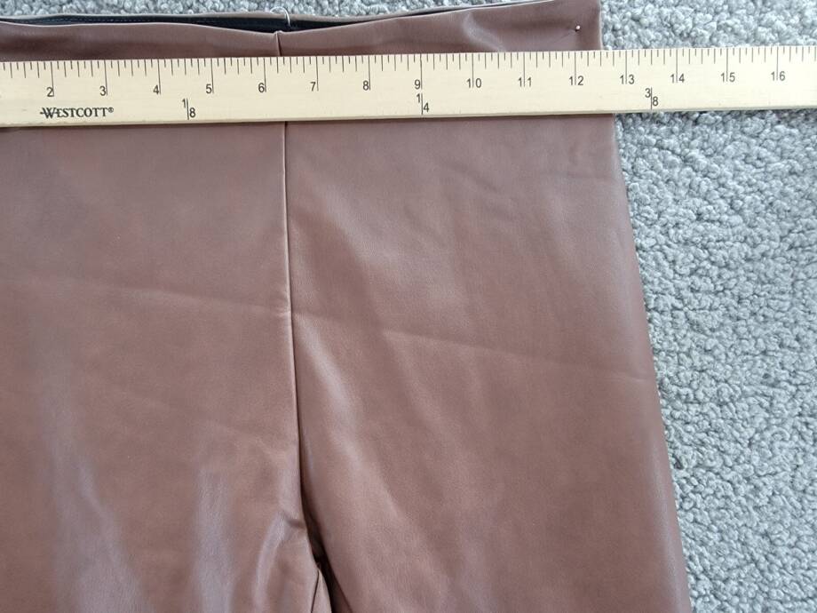 Aqua Faux Leather High Waist Leggings Women's XS Walnut Elastic Waist Pull On
