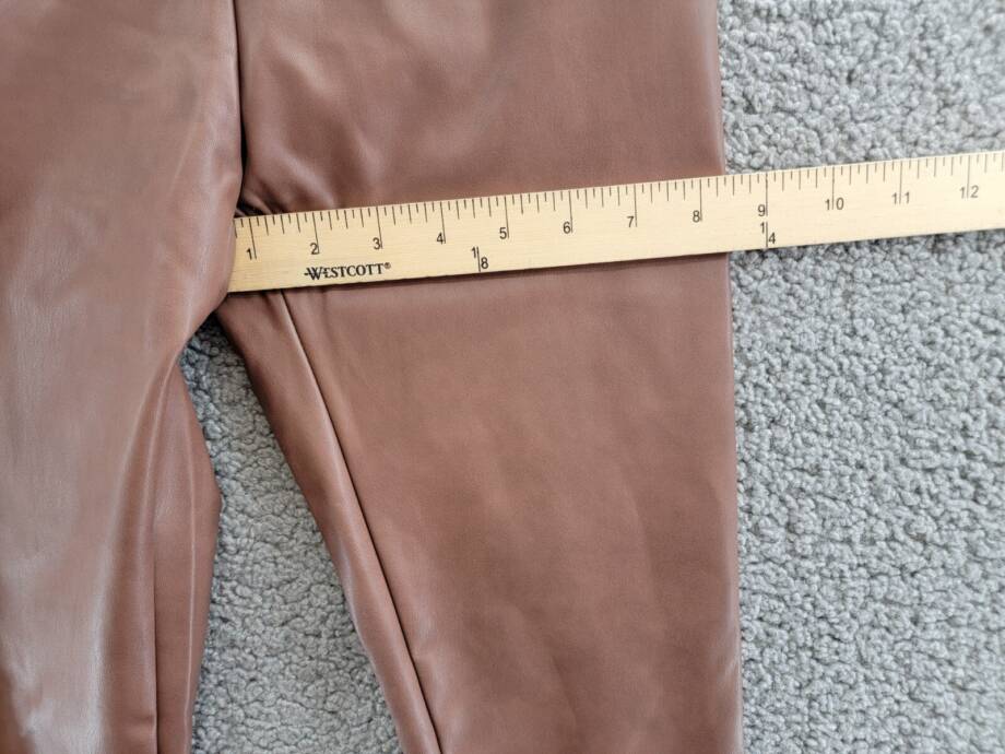 Aqua Faux Leather High Waist Leggings Women's XS Walnut Elastic Waist Pull On