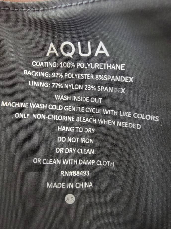 Aqua Faux Leather High Waist Leggings Women's XS Walnut Elastic Waist Pull On