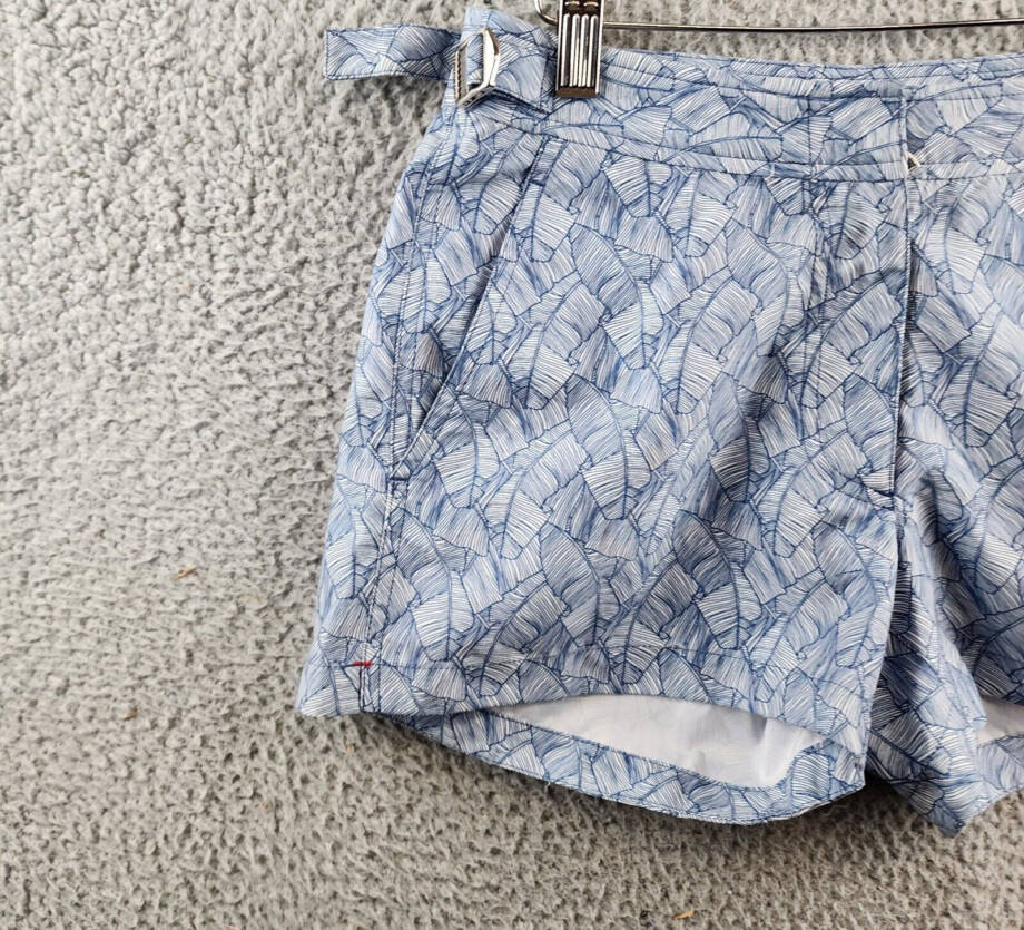 Orlebar Brown Quick Dry Tailored Fit Swim Short Men's Blue Pockets Zip XS