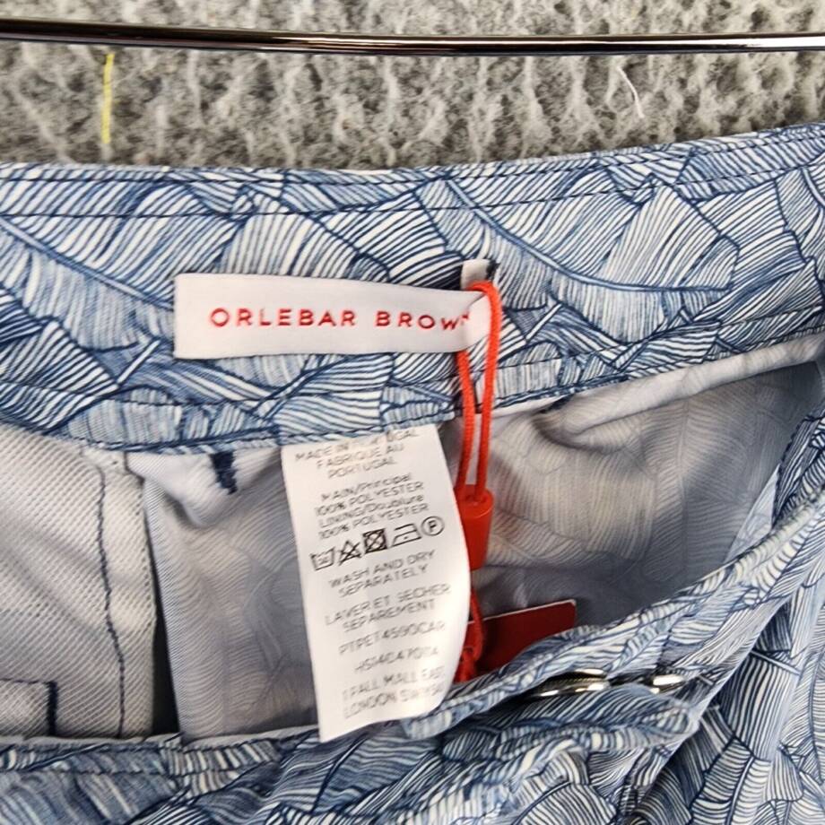 Orlebar Brown Quick Dry Tailored Fit Swim Short Men's Blue Pockets Zip XS