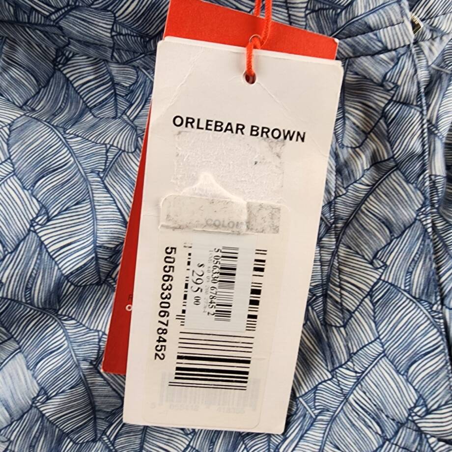 Orlebar Brown Quick Dry Tailored Fit Swim Short Men's Blue Pockets Zip XS