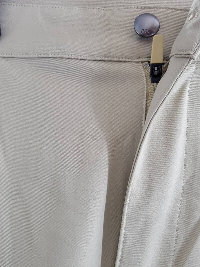 Polo Ralph Lauren Slim-Fit Performance Chino Pants Men's 40/30 Khaki Button Zip