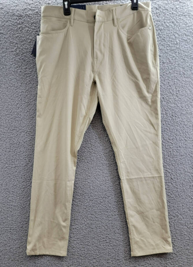 Polo Ralph Lauren Slim-Fit Performance Chino Pants Men's 34/30 Khaki Button Zip