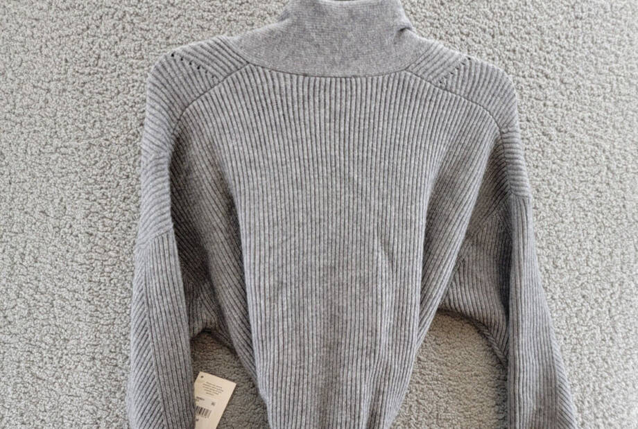 Splendid Cora Ribbed Fringe Trim Cardigan Women's M Gray Heather Belted Tie L/S