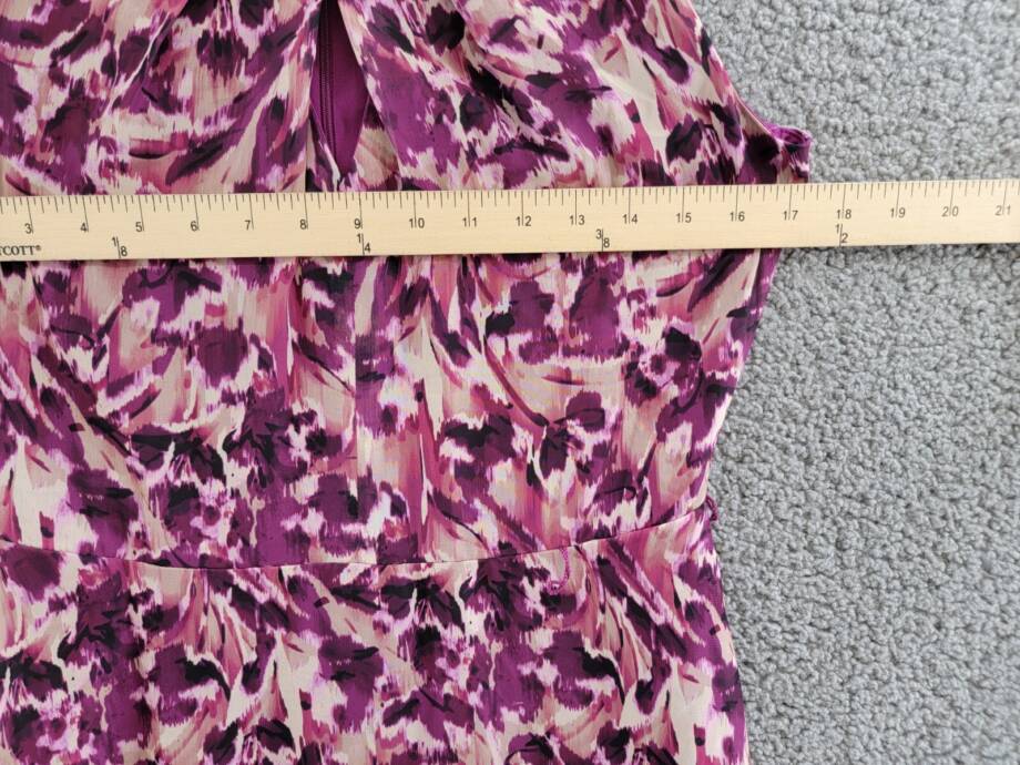 Jessica Howard Petite Printed Fit & Flare Dress Womens 6P Berry Back Zip Closure