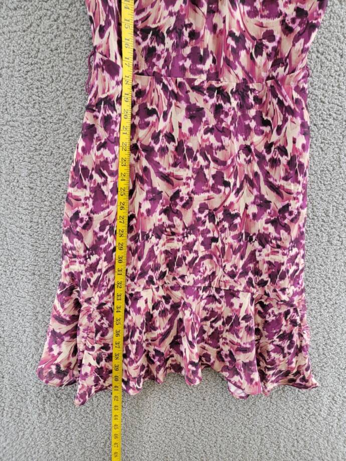 Jessica Howard Petite Printed Fit & Flare Dress Womens 6P Berry Back Zip Closure