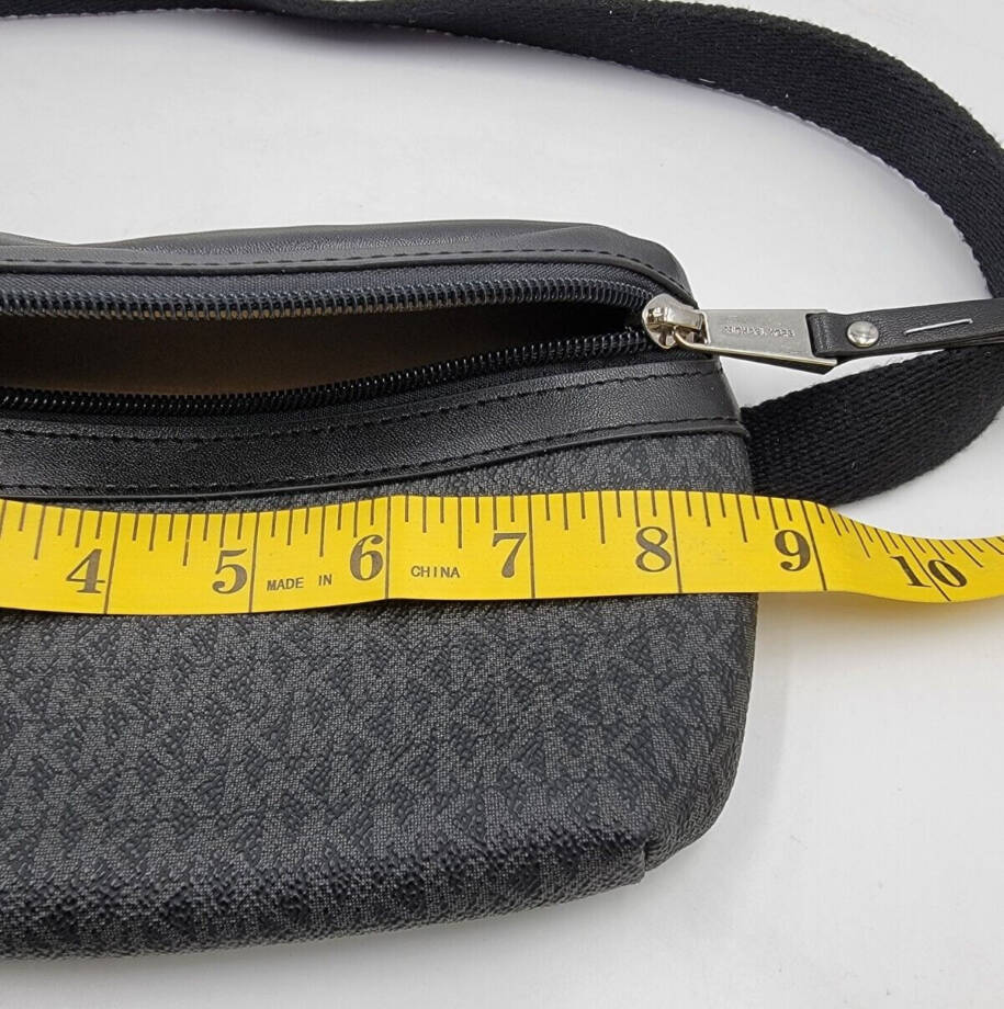 Michael Kors Logo Fanny Pack Women's One Size Black Silver-Tone Hardware Zip