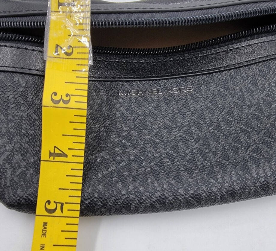 Michael Kors Logo Fanny Pack Women's One Size Black Silver-Tone Hardware Zip