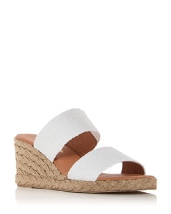 Andre Assous Nori Shoes Women's 40 M White Stretch Open Round Toe Slip-On