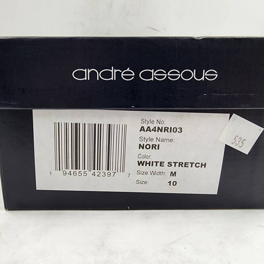 Andre Assous Nori Shoes Women's 40 M White Stretch Open Round Toe Slip-On