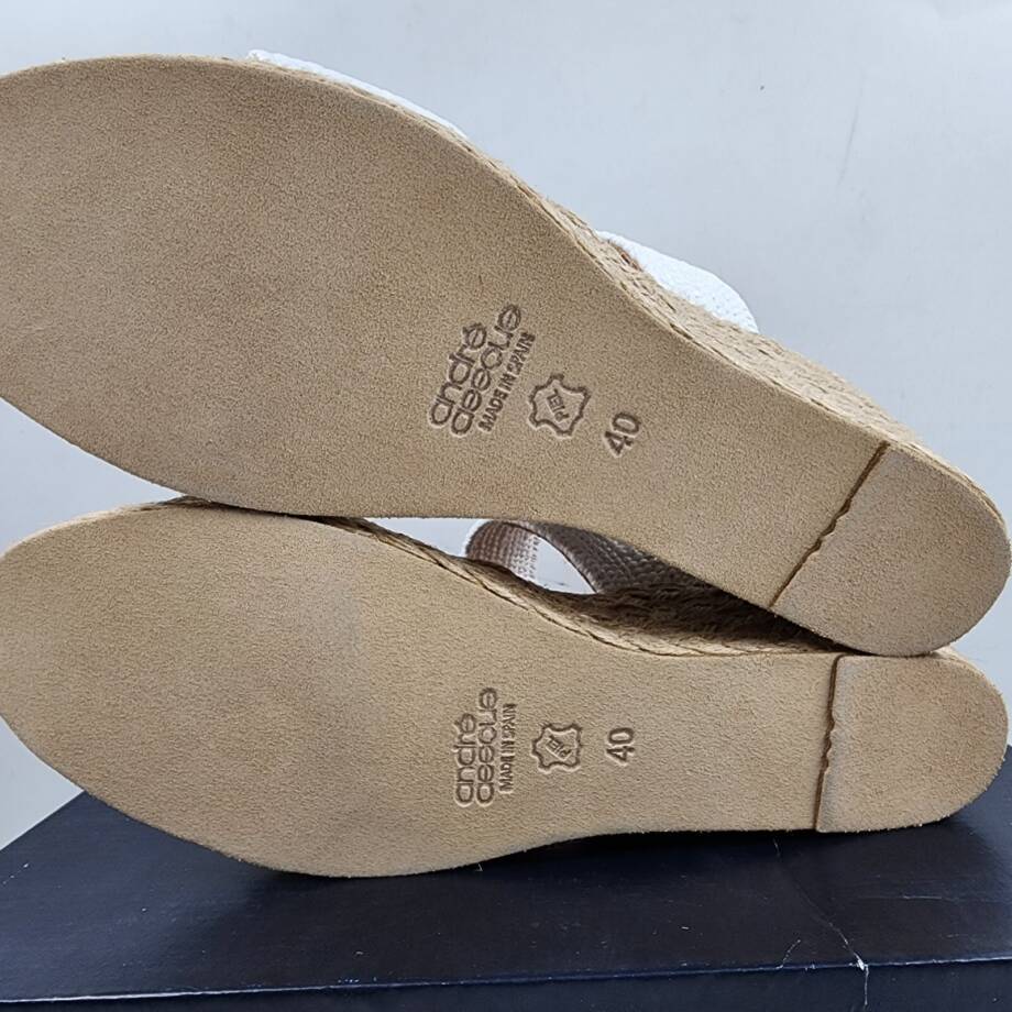 Andre Assous Nori Shoes Women's 40 M White Stretch Open Round Toe Slip-On