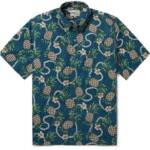 Reyn Spooner Pining For You Classic Fit Button Down Shirt Men's L Real Teal