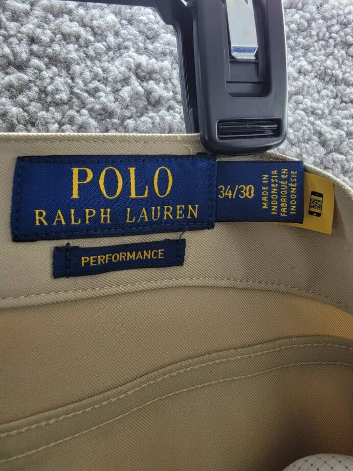 Polo Ralph Lauren Slim-Fit Performance Chino Pants Men's 34/30 Khaki Button Zip
