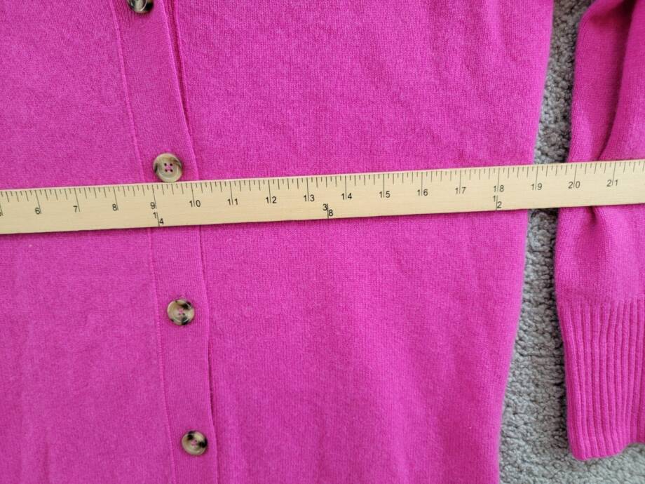 C by Bloomingdale's Cashmere Grandfather Cardigan Women's L Cherry Bloss