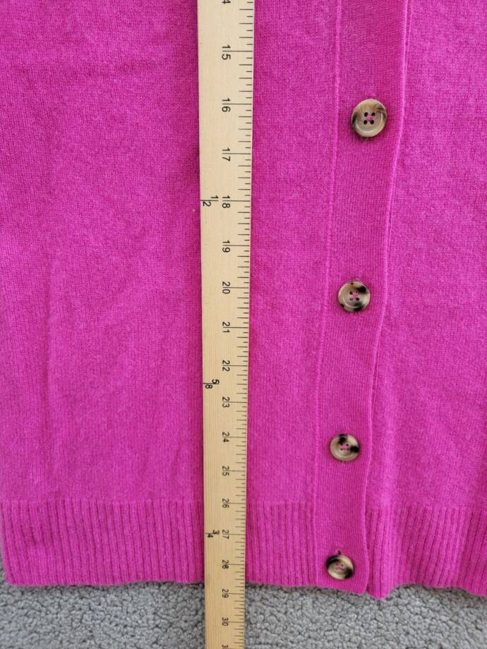 C by Bloomingdale's Cashmere Grandfather Cardigan Women's L Cherry Bloss