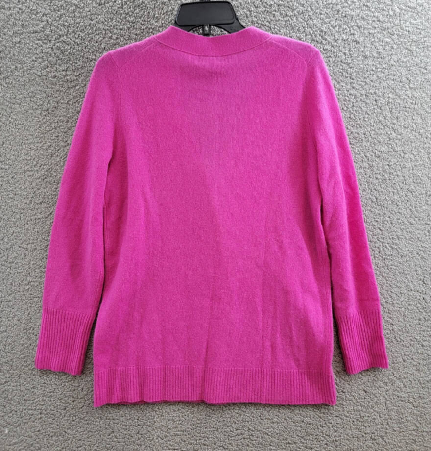 C by Bloomingdale's Cashmere Grandfather Cardigan Women's L Cherry Bloss