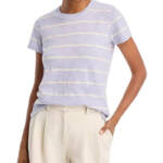 ATM Slub Jersey Schoolboy Stripe Crewneck Ringer Tee Women's S Skyflower S/S