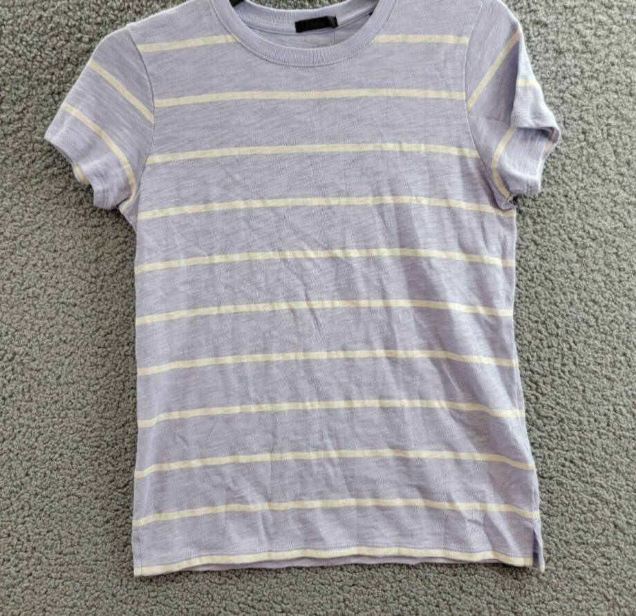 ATM Slub Jersey Schoolboy Stripe Crewneck Ringer Tee Women's S Skyflower S/S