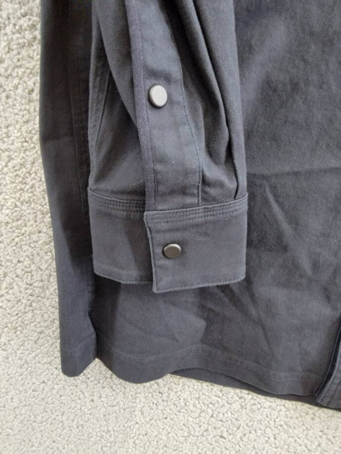 Bass Outdoor Relaxed Fit Stretch Worker Shirt Jacket Men's S Black Beauty L/S