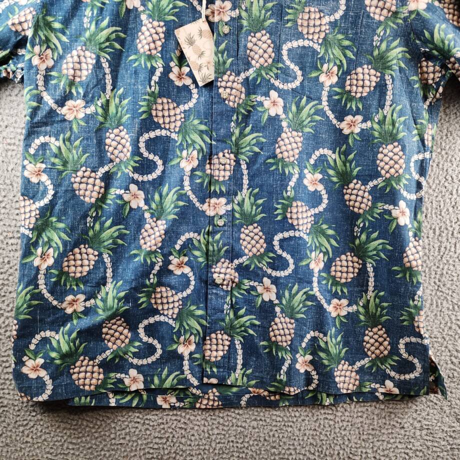 Reyn Spooner Pining For You Classic Fit Button Down Shirt Men's 2XL Real Teal