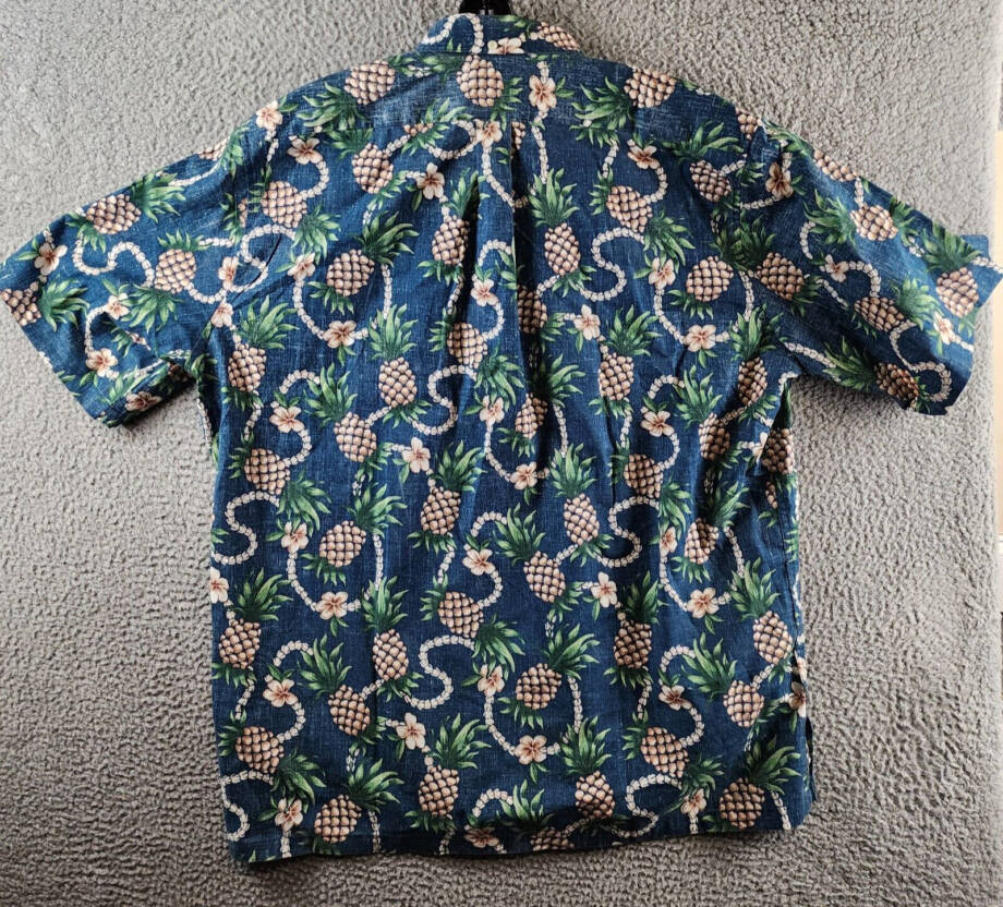 Reyn Spooner Pining For You Classic Fit Button Down Shirt Men's 2XL Real Teal