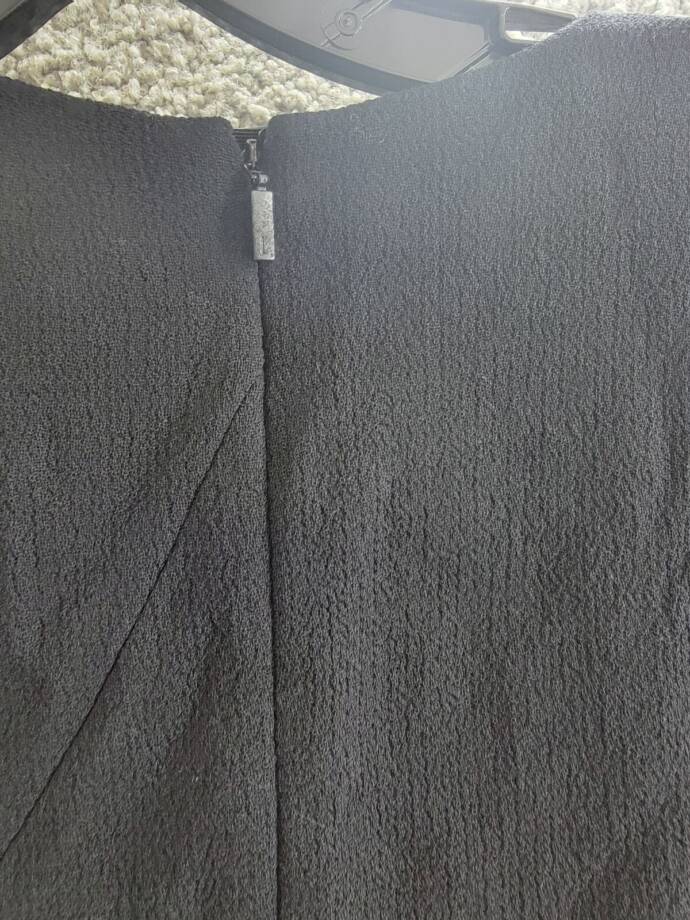Lafayette 148 New York Seamed Wool Crepe Flounce Mini Dress Women's 16 Black L/S