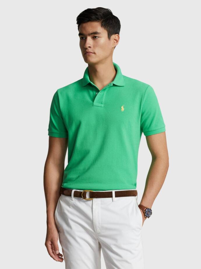 Polo Ralph Lauren Classic-Fit Mesh Polo Shirt Mens S Green Short Sleeve Pullover